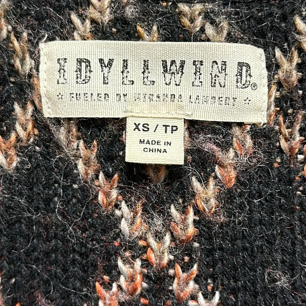 Idyllwind Multicolor Fringe Knit Cardigan - Black Trim